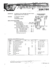 Datasheet 2SK798 manufacturer NEC