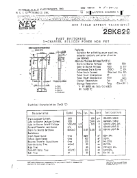 Datasheet 2SK829 manufacturer NEC