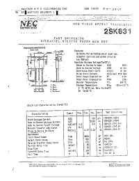 Datasheet 2SK831 производства NEC