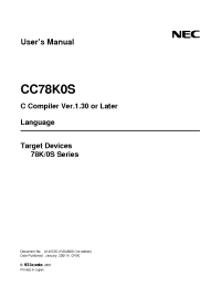 Datasheet CC78K0S manufacturer NEC