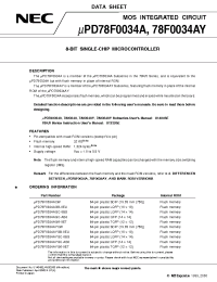 Datasheet D78F0034A manufacturer NEC