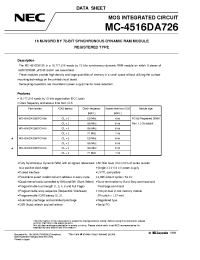 Datasheet MC-4516DA726PFC-A10 manufacturer NEC