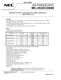 Datasheet MC-4532CD646PF-A10 manufacturer NEC