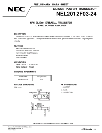 Datasheet NEL2012F03-24 manufacturer NEC