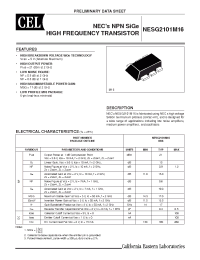 Datasheet NESG2101M16-T3 manufacturer NEC