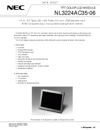 Datasheet NL3224AC35-06 manufacturer NEC