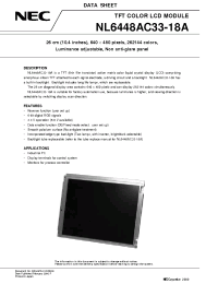 Datasheet NL6448AC33-18 manufacturer NEC