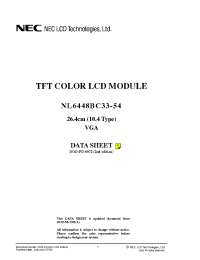 Datasheet NL6448BC33-54 manufacturer NEC