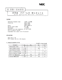Datasheet OD-S493 manufacturer NEC