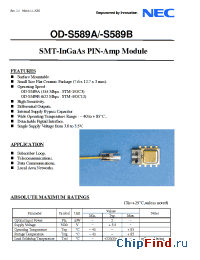 Datasheet OD-S589A manufacturer NEC