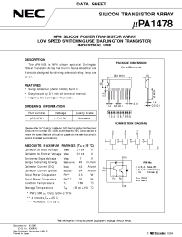 Datasheet UPA1478H manufacturer NEC