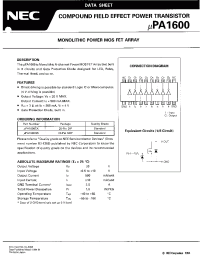 Datasheet UPA1600 manufacturer NEC