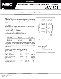 Datasheet UPA1601GS manufacturer NEC