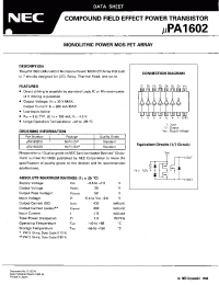 Datasheet UPA1602CX manufacturer NEC