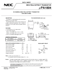 Datasheet UPA1804 manufacturer NEC