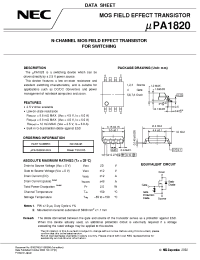 Datasheet UPA1820GR-9JG manufacturer NEC