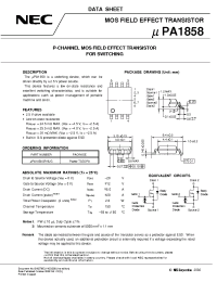 Datasheet UPA1858 manufacturer NEC