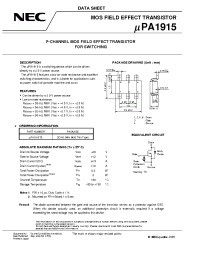 Datasheet UPA1915 manufacturer NEC