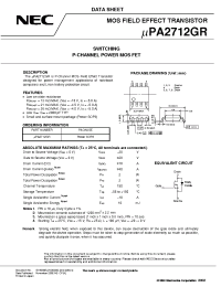 Datasheet UPA2712GR manufacturer NEC