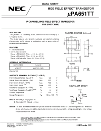 Datasheet UPA651TT manufacturer NEC