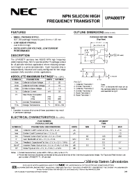 Datasheet UPA800TF manufacturer NEC
