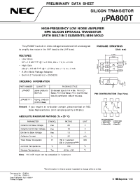Datasheet UPA800T-T1 manufacturer NEC