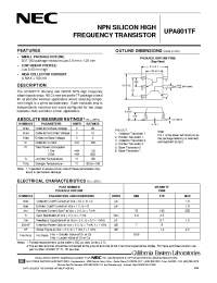 Datasheet UPA801TF manufacturer NEC