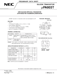 Datasheet UPA803T-T1 manufacturer NEC