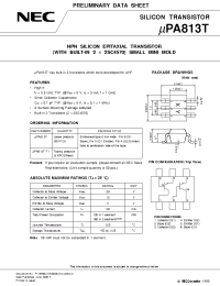 Datasheet UPA813T manufacturer NEC