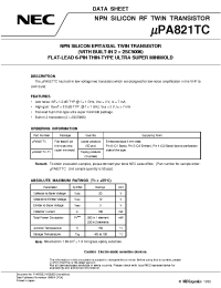 Datasheet UPA821TC manufacturer NEC