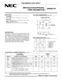 Datasheet UPA821TF manufacturer NEC