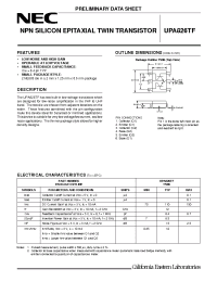 Datasheet UPA826TF-T1 manufacturer NEC