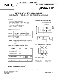Datasheet UPA827 manufacturer NEC