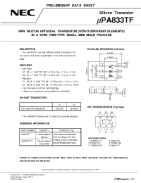 Datasheet UPA833TF-T1 manufacturer NEC