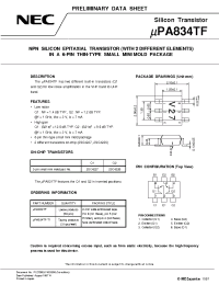 Datasheet UPA834TF manufacturer NEC