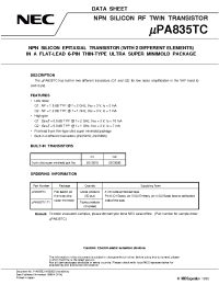 Datasheet UPA835TC manufacturer NEC