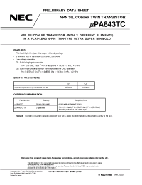 Datasheet UPA843TC-T1 manufacturer NEC