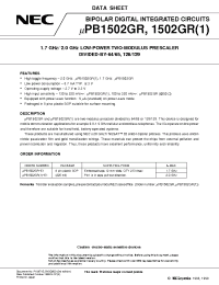 Datasheet UPB1502GR1-E1 manufacturer NEC