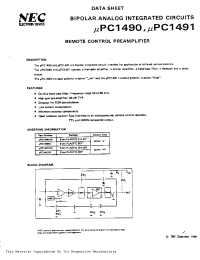 Datasheet UPC1490G manufacturer NEC