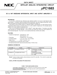 Datasheet UPC1663 manufacturer NEC