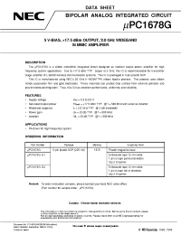 Datasheet UPC1678G-E1 manufacturer NEC
