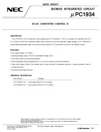 Datasheet UPC1934GR-PJG manufacturer NEC