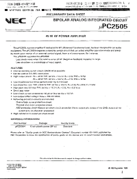 Datasheet UPC2505H manufacturer NEC