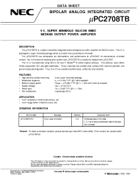 Datasheet UPC2708TB manufacturer NEC