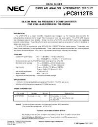 Datasheet UPC2758T manufacturer NEC