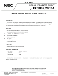 Datasheet UPC2807AW manufacturer NEC