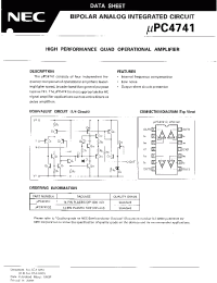 Datasheet UPC4741C manufacturer NEC