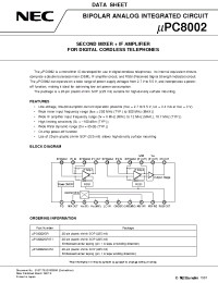 Datasheet UPC8002GR-E1 manufacturer NEC