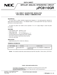 Datasheet UPC8110GR manufacturer NEC