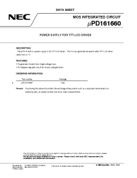 Datasheet UPD161660P manufacturer NEC